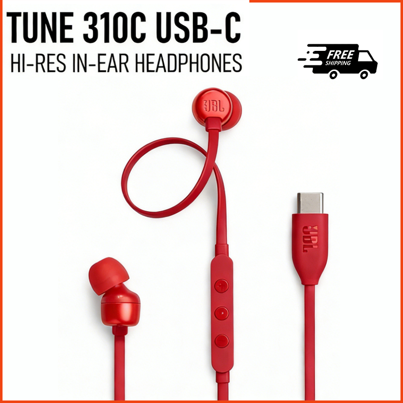 Tai nghe JBL TUNE 310C loại cáp Type-C, có mic và điều khiển dây