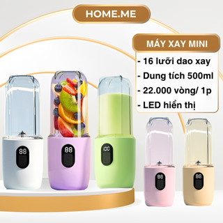[Bản Tiếng Việt] Máy Xay Sinh Tố Cầm Tay 16 Lưỡi Dao Thép Dung Tích 500 ML Nắp Đôi, Di Động, Tiện lợi, Bảo hành 12 tháng