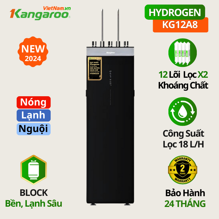 Máy lọc nước Kangaroo Sumire Hydrogen nóng lạnh KG12A8