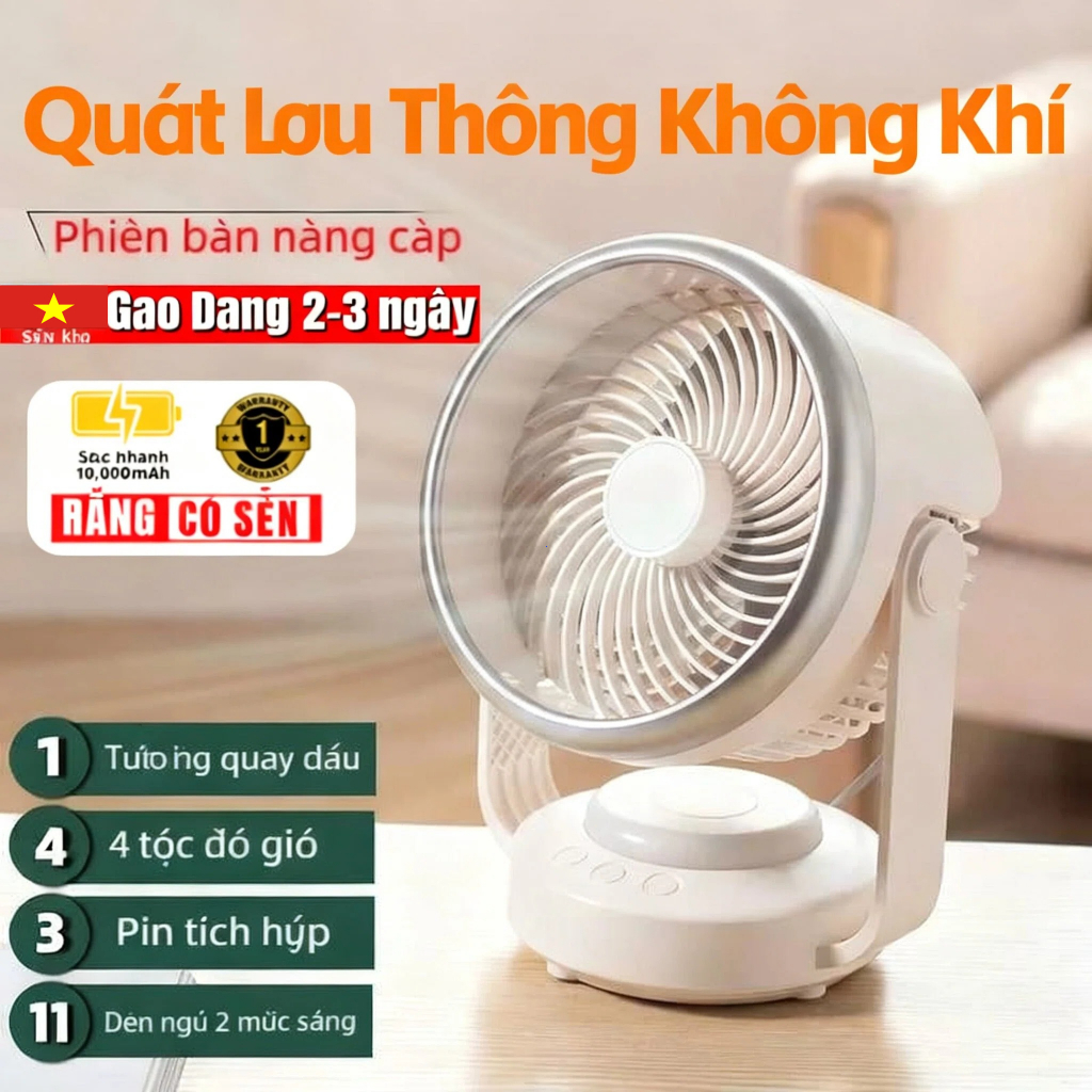 Quạt tuần hoàn không khí 3 tốc độ Quạt gió mạnh 80W Trọng lượng nhẹ di động Kipas Angin TYPE Quạt sạ