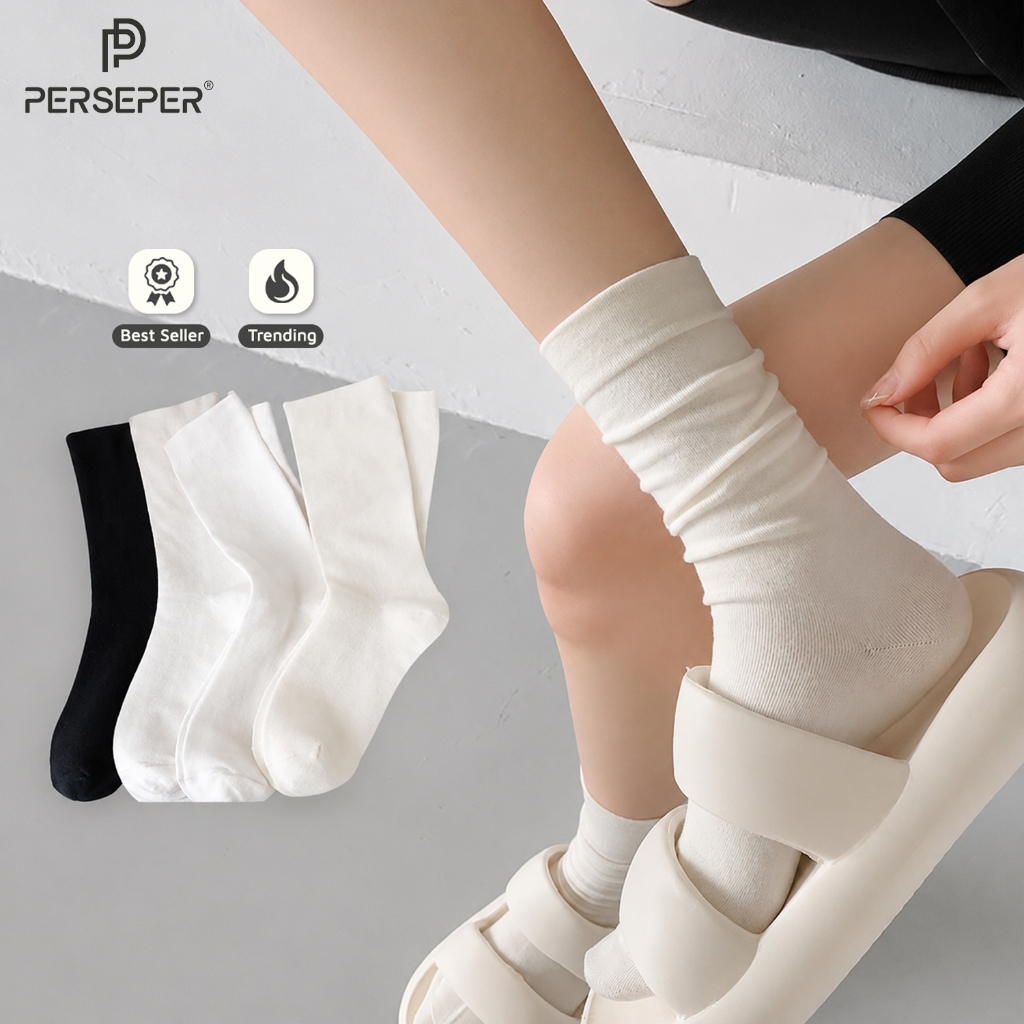 Tất cổ cao chất liệu cotton thoáng khí, phong cách basic dễ phối đồ - Cherry shop
