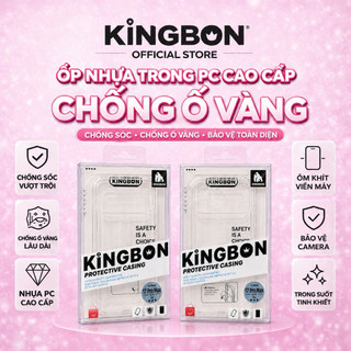 Ốp iPhone KiNGBON Lưng Cứng Viền Cứng  PC Trong suốt Chống Ố cho iP 11 đến 17 Pro Max