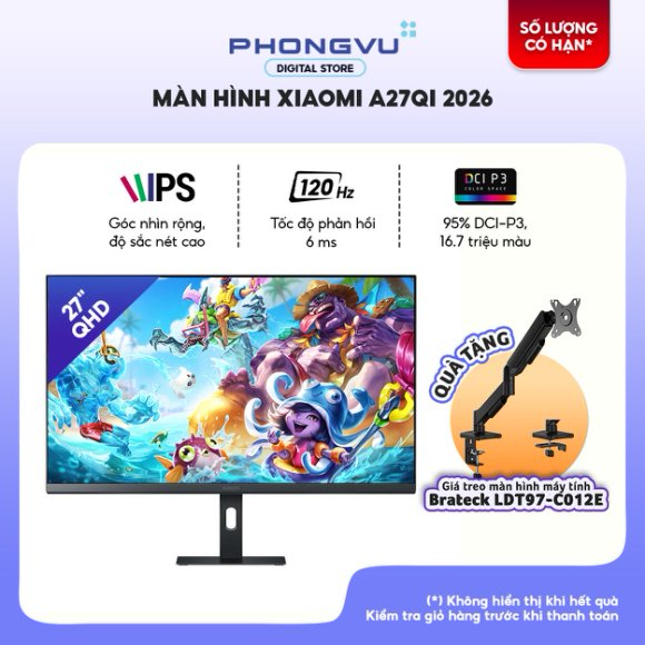 Màn Hình Xiaomi A27Qi Version 2026 -  27 inch - 2K - 100Hz/120Hz - IPS - Bảo Hành 36 Tháng