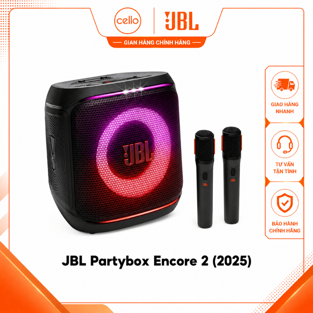 [NEW Encore 2 Mic 2025]Loa Karaoke JBL Partybox Encore 2 - Chính Hãng PGI - Bảo Hành 12 Tháng, Hàng 