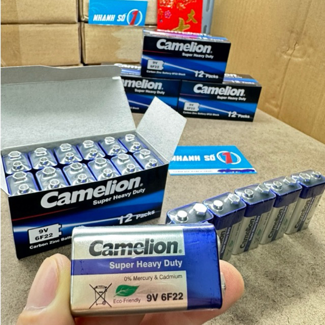 Hộp 12 Viên Pin 9V CAMELION 6F22 Siêu Bền Hàng Chính Hãng