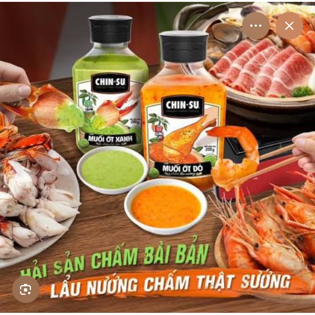 Muối ớt Chin Su - Combo 2 chai Muối ớt xanh - Muối ớt đỏ