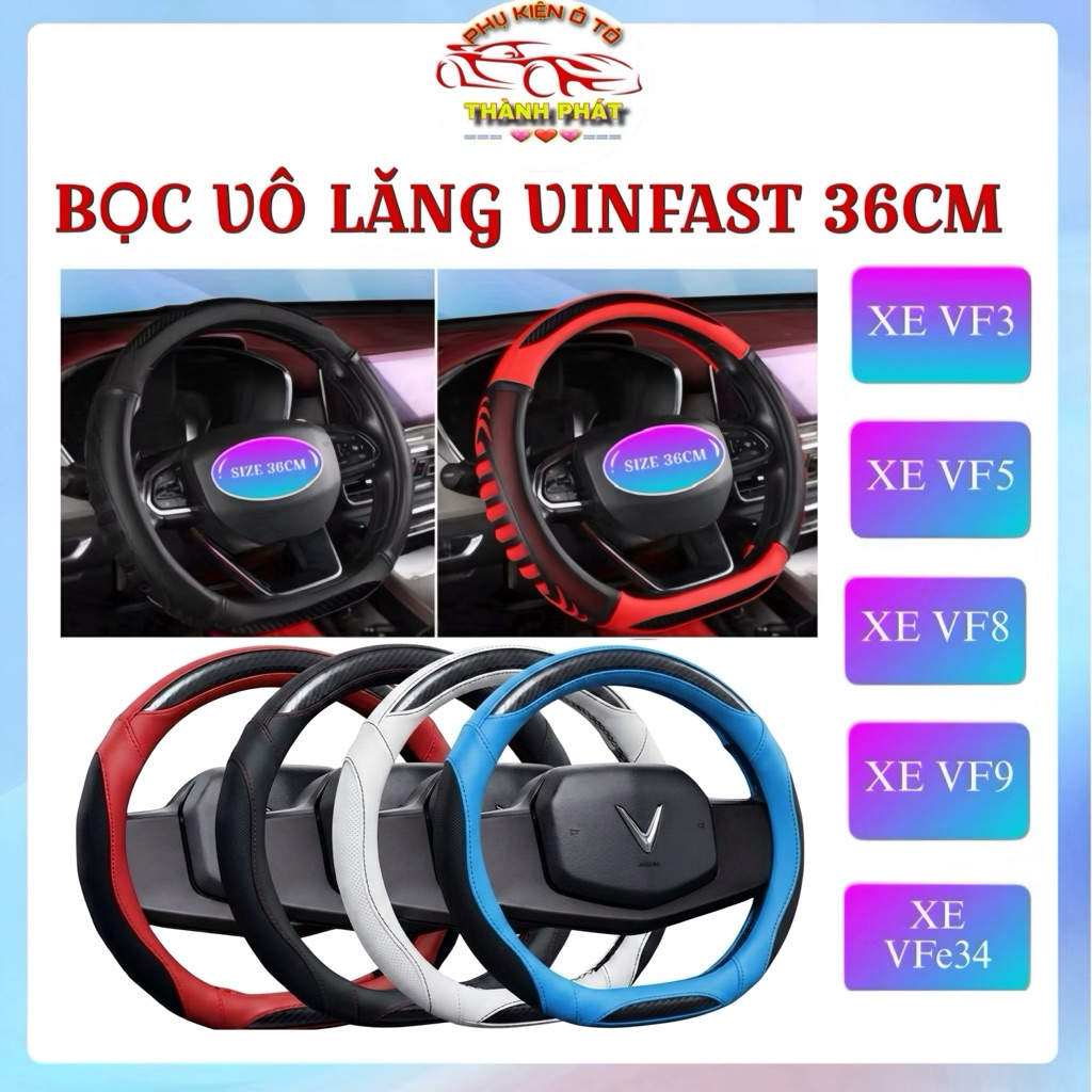 Bọc vô lăng chữ D cho xe Vinfast VF5, VF3, VF8, VF9, VFe34, Limo Green - Bao tay lái da PU cao cấp