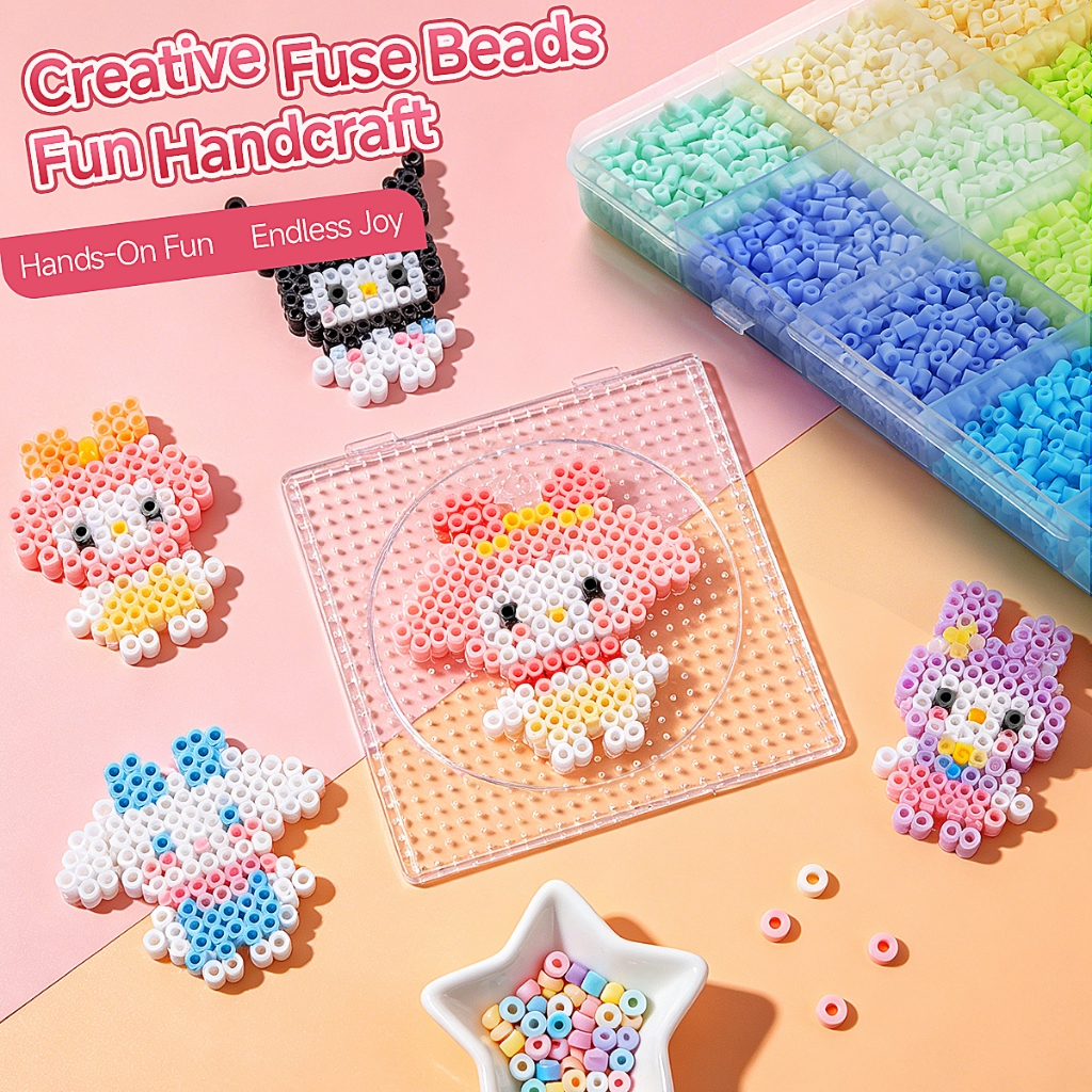 MG Art Supplies Bộ Hạt Nhựa DIY Fuse Beads 24 Màu Đầy Đủ Công Cụ - Hạt Vẽ Pixel Cho Trẻ Em Làm Handm