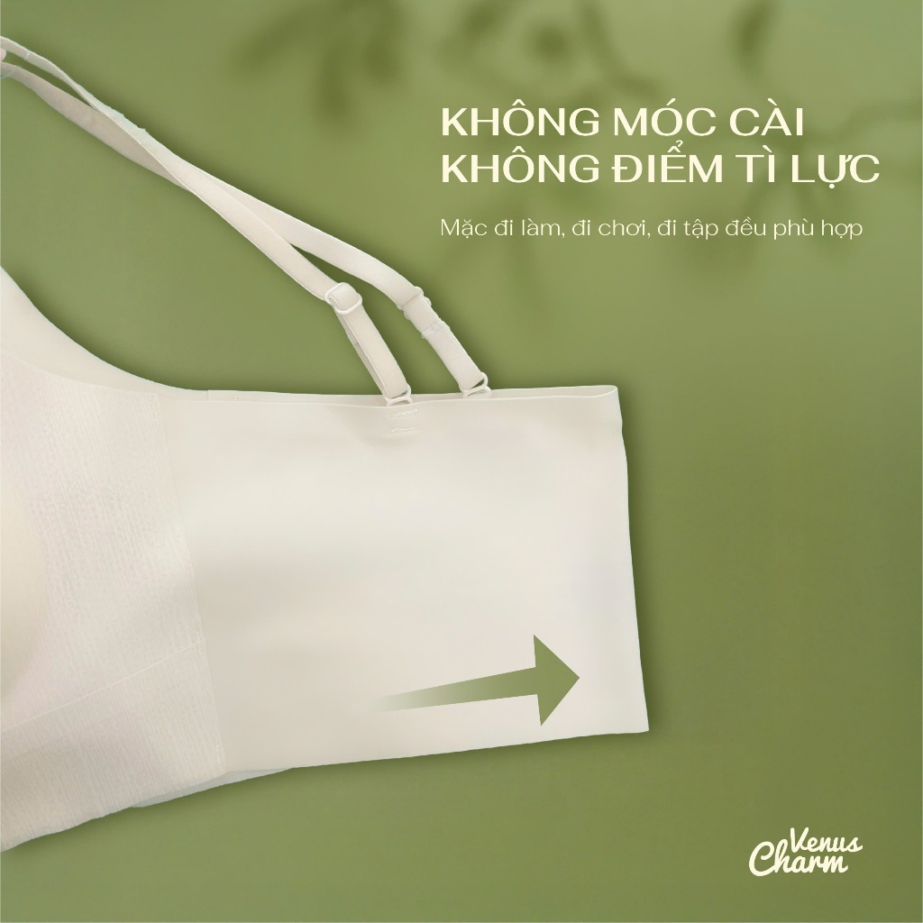 Áo Lót Lười Nâng V1 OneFit Không Gọng, Đệm Mỏng 2cm Nâng Nhẹ Tự Nhiên, Áo Bra Không Viền Không Móc Cài Venus Charm 0716 | BigBuy360 - bigbuy360.vn