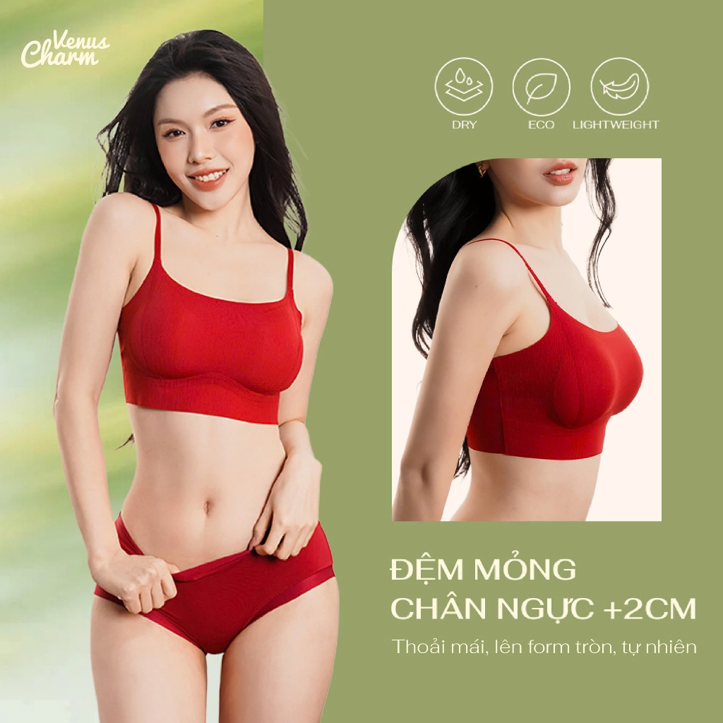 Áo Lót Lười Nâng V1 OneFit Không Gọng, Đệm Mỏng 2cm Nâng Nhẹ Tự Nhiên, Áo Bra Không Viền Không Móc Cài Venus Charm 0716 | BigBuy360 - bigbuy360.vn