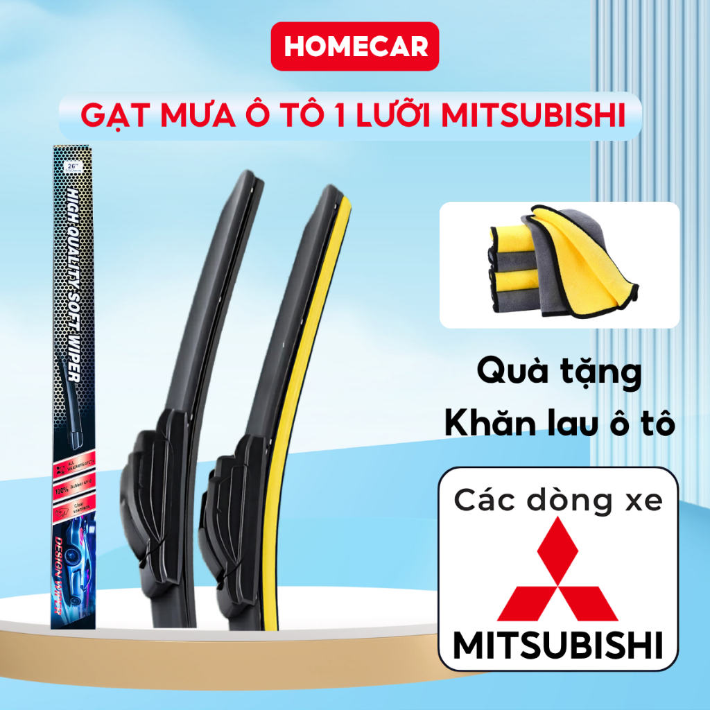 Cần Gạt Nước Ô Tô 1 Lưỡi Mitsubishi Xpander Outlander Triton Attrage Gạt Mưa Theo Xe Đúng Kích Thước