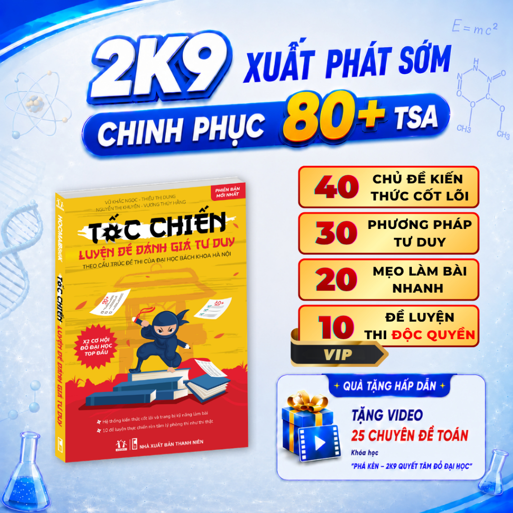 [TSA 2026] Sách Tốc chiến luyện đề Đánh giá tư duy Đại học Bách Khoa Hà Nội - Dành cho 2k8 - HOCMAI