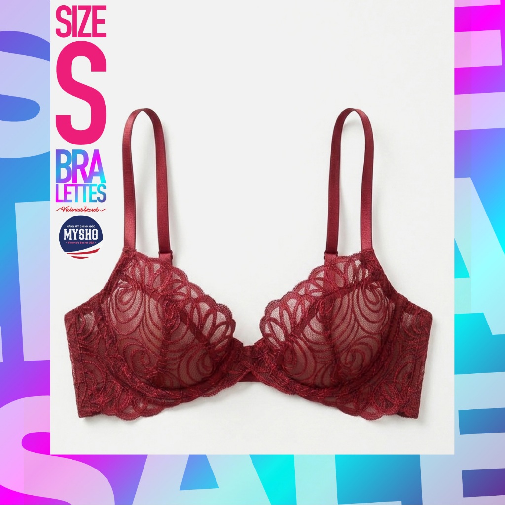 [Size S - 110] Áo lót nữ For Love & Lemons After Dark Plunge, Không mút - Red