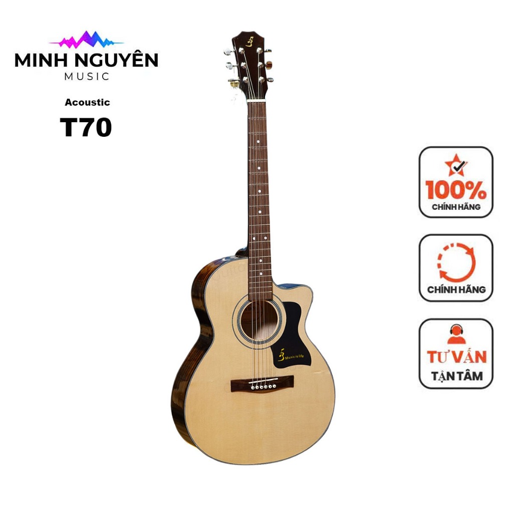 Đàn Guitar Acoustic Ba Đờn T70 chất lượng