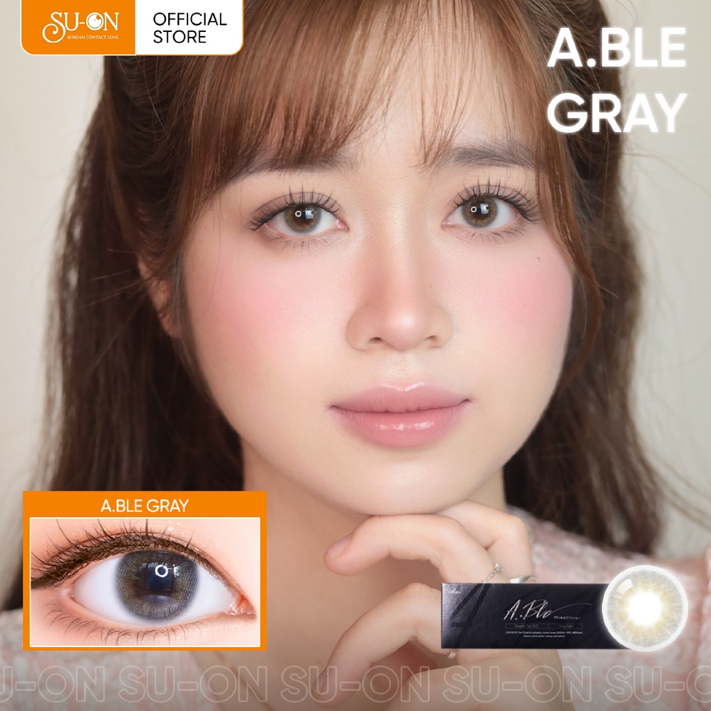 Kính Áp Tròng OLOLA  A.BLE Màu Xám Ngọc Tự Nhiên 1 Ngày/6 Tháng Lens Cận Chính Hãng Độ Ẩm Cao Mắt Nh