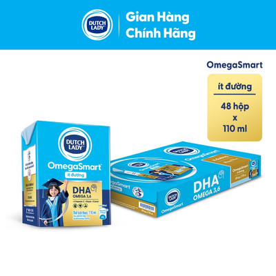 [KOL] Thùng 48 Hộp Sữa Dinh Dưỡng Dutch Lady OmegaSmart Ít Đường 48x110ml