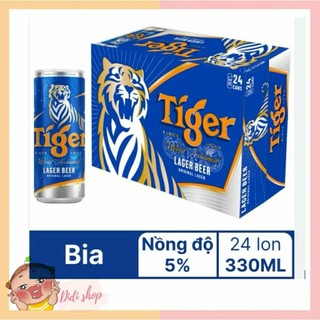 Nồng độ cồn 5% - thùng 24 lon bia tiger 250ml / 330ml/lon