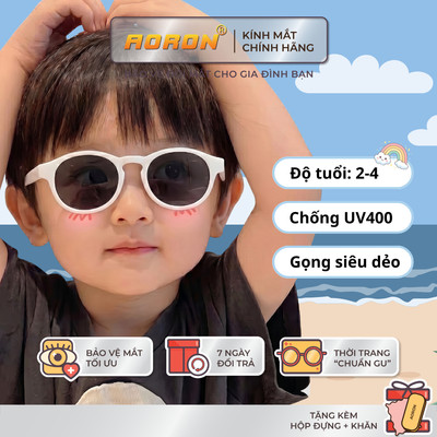 Kính Râm Trẻ Em AORON Gọng Siêu Dẻo Dành Cho Bé Từ 2 - 4 Tuổi Chống Chói Thời Trang Đi Biển Đi Chơi