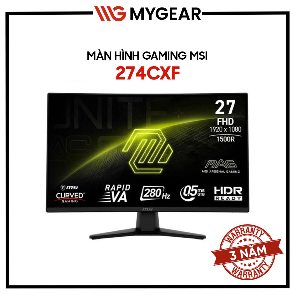 Màn hình Gaming MSI MAG 274CXF 27 inch FHD 280Hz 0.5ms Rapid VA Cong 1500R