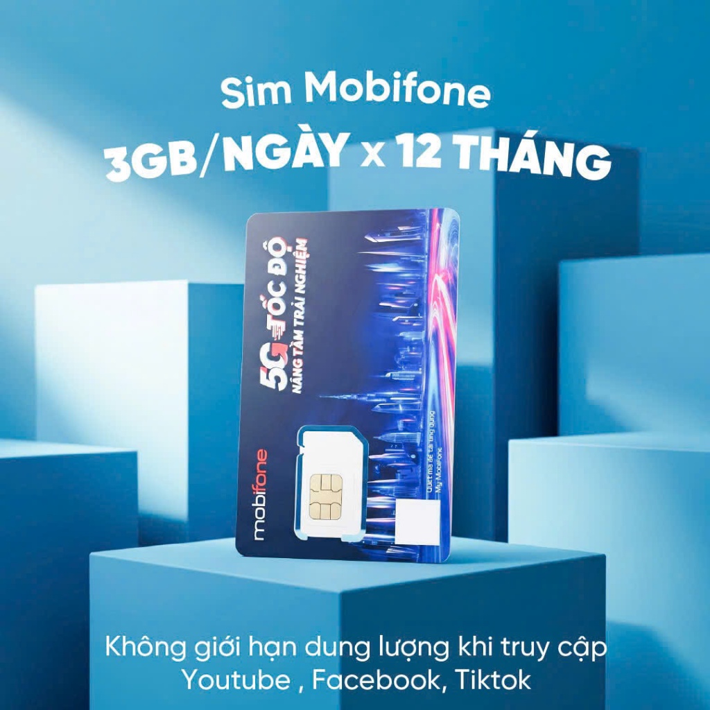 🌟[Săn Deal Sim] Sim Mobifone 5G 3GB/ngày x 12 tháng – Miễn phí 100% Data truy cập TikTok, YTB, FB