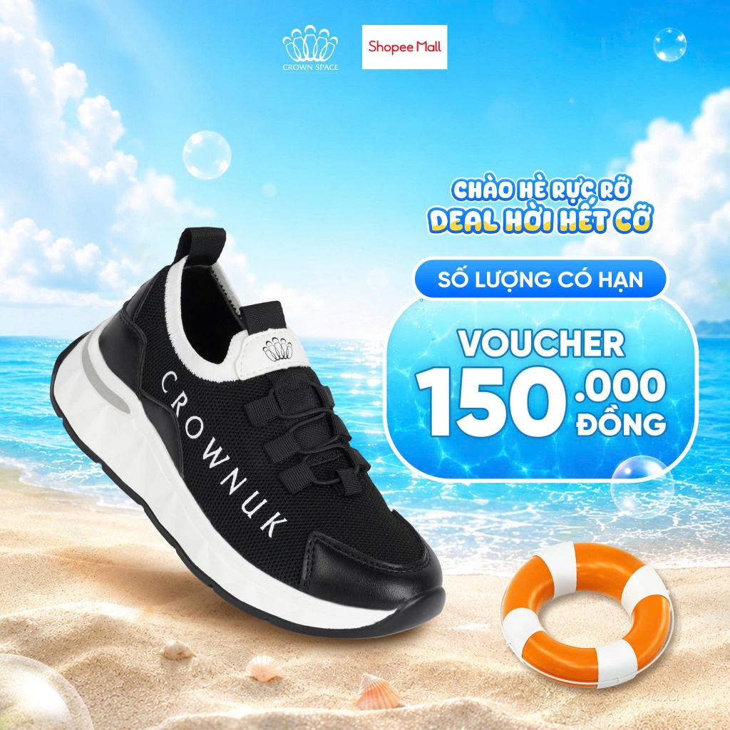Giày Thể Thao Sneaker Cao Cấp Êm Mềm, Chống Trơn, Thoáng Khí, Đi Học Đi Chơi Crown Space CRUK8083