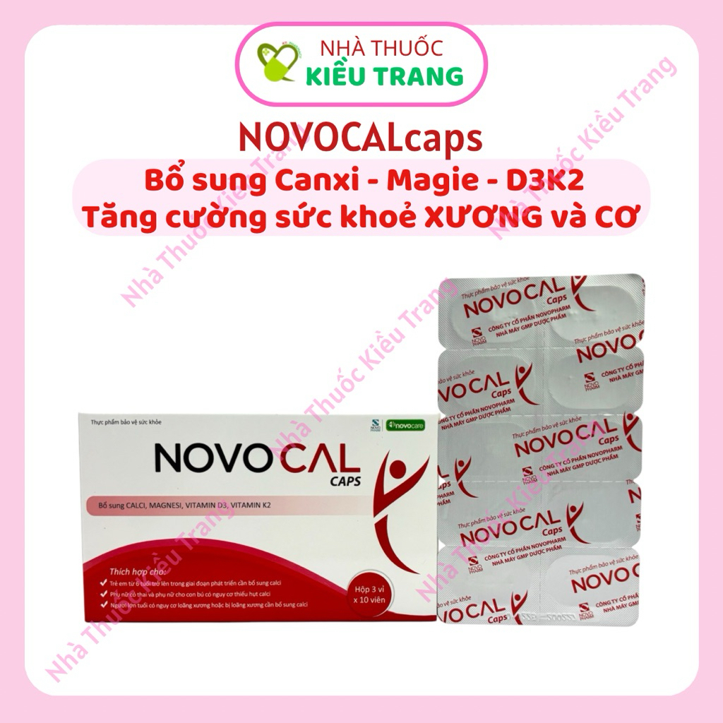 Canxi NOVOCAL caps bổ sung canxi đúng chuẩn - Hộp 30 viên