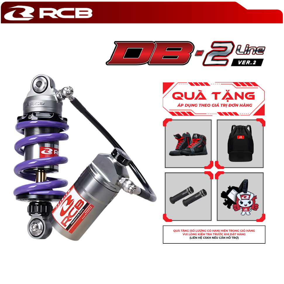 Phuộc Đơn RCB DB2 Line V2 Gắn Exciter 135/150, Winner X/150, Belang – Giảm Chấn Êm