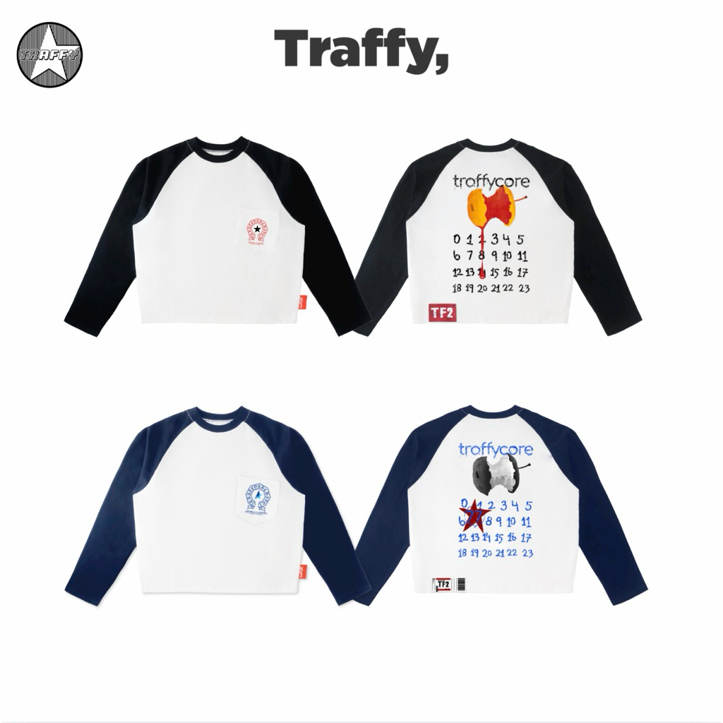 TRAFFY AppleCORE - Áo Thun Raglan Tay Dài Starboy/Stargirl Form Oval Cotton 2c…