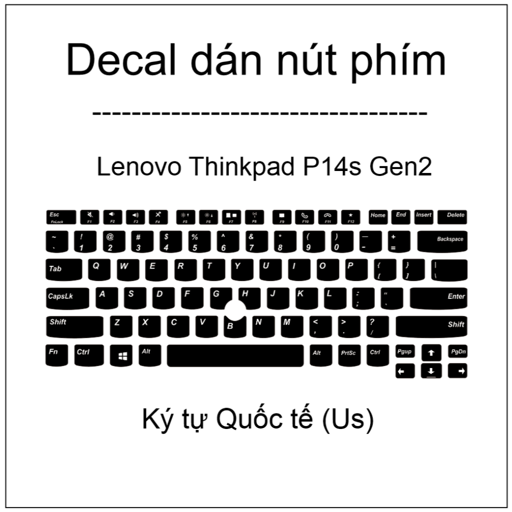 Decal dán nút phím cho máy Lenovo Thinkpad P14s Gen 2
