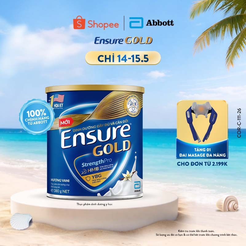 Sữa bột Ensure Gold Abbott hương Vani 380g