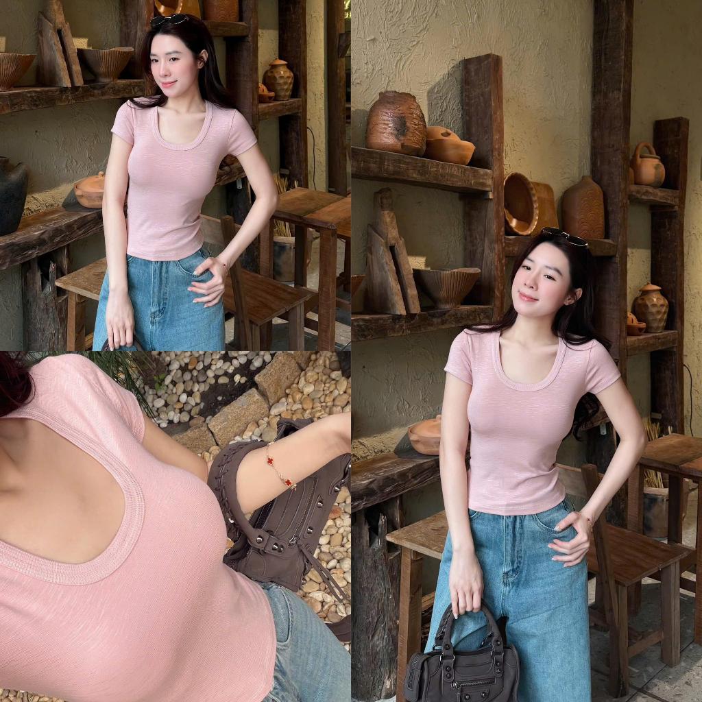 Áo Cộc Tay Cổ U Viền Trend 2026 - Chất Liệu Rib Dệt Sợi Kiểu Texture, Mát Mẻ Co Giãn, Thấm Hút Mô Hồi Tốt #A094 | BigBuy360 - bigbuy360.vn