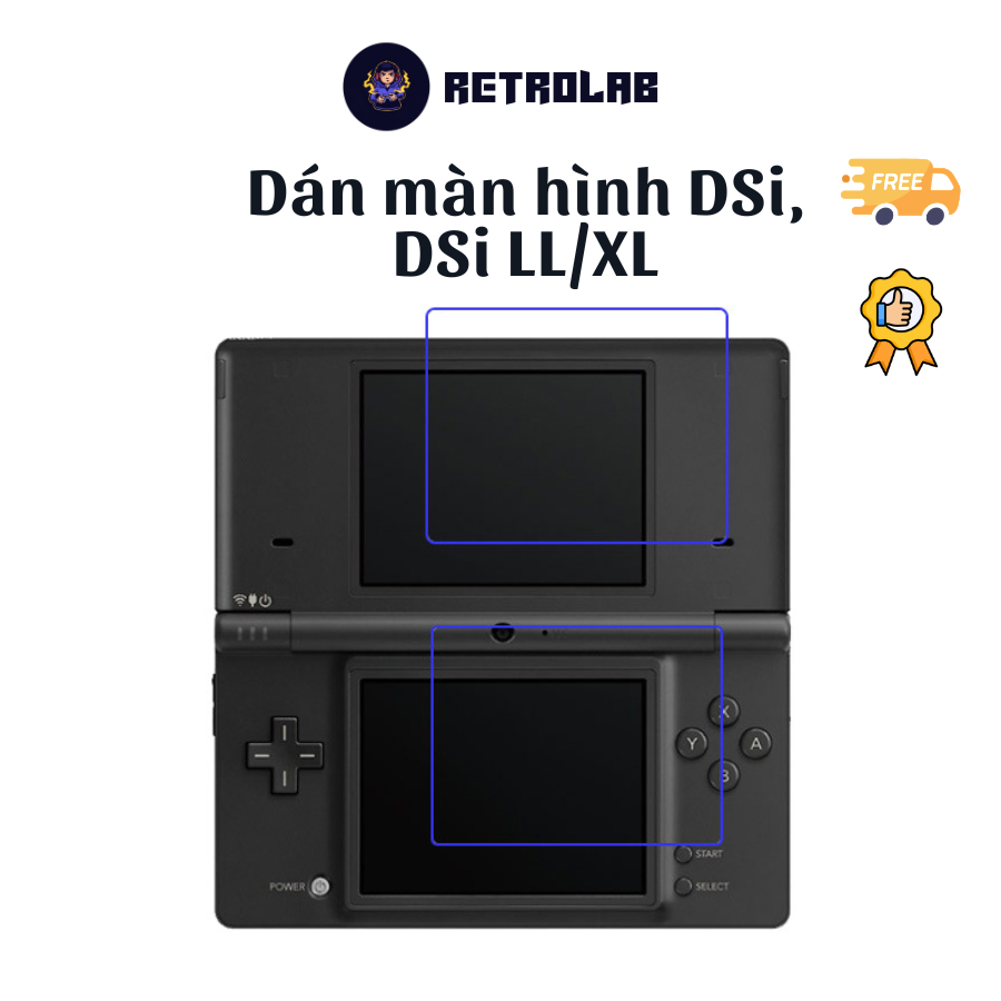Dán màn hình Nintendo DSi, DSi LL/XL - Miếng dán bảo vệ màn hình chống trầy, trong suốt, dễ dán