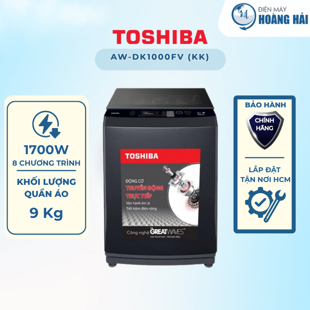 AW-DK1000FV (KK) | Máy giặt Toshiba Inverter 9.0 kg AW-DK1000FV(KK) - HÀNG CHÍNH HÃNG 100%