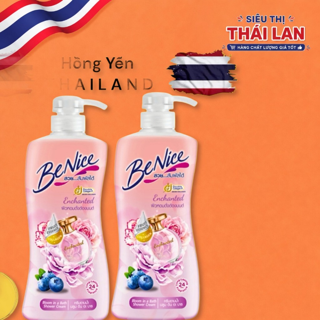 Sữa tắm benice Enchanted và peachy peach Hàng Nội Địa Thái Lan 1 căp
