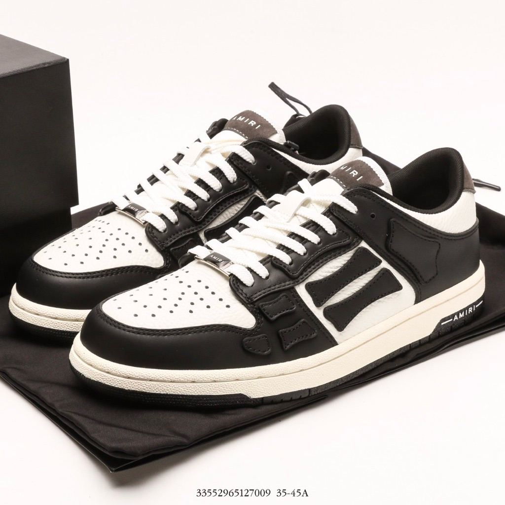 Giày Sneaker Nam Nữ Amiri Skel Top Low Black White