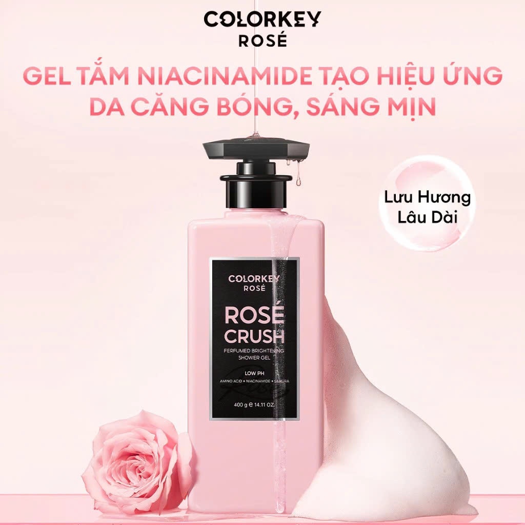 Gel Tắm Colorkey Rose Rose Crush Perfumed Brightening Shower Gel 400ml