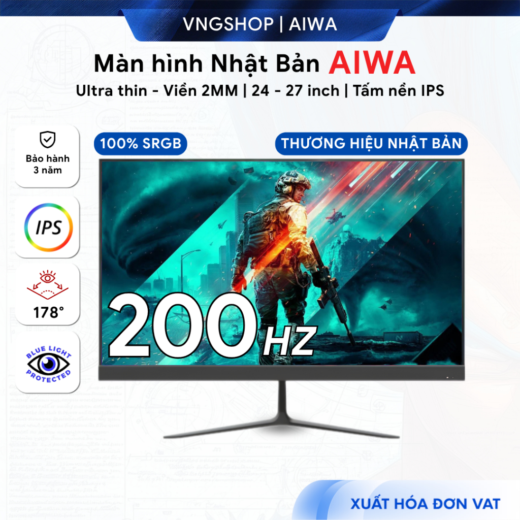 Màn hình PC Aiwa 22inch/ 24inch/ 27inch Full HD 100Hz - 200Hz - Bảo hành 36 Tháng