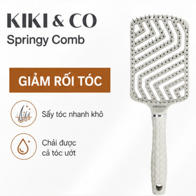 Lược Chải Tóc Ướt Nhanh Khô KIKI & CO Springy Comb – Lược Chống Rối, Massage Da Đầu