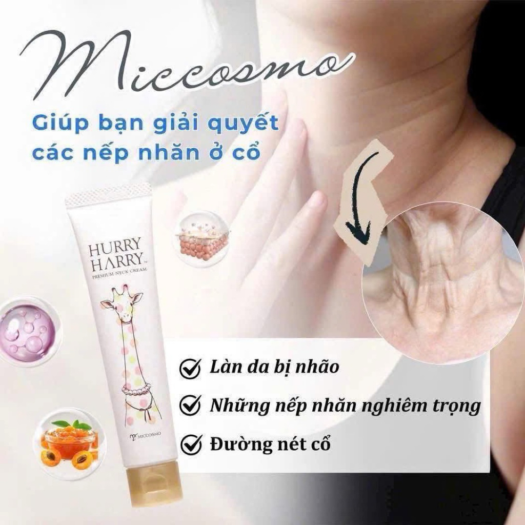 Kem dưỡng da vùng cổ Miccosmo Hurry Harry Premium Neck Cream Rich 40g