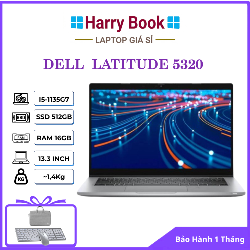 Laptop Dell Latitude 5320 - Core i7 1185G7 | RAM 32GB | SSD 1TB | Màn 13.3" FHD