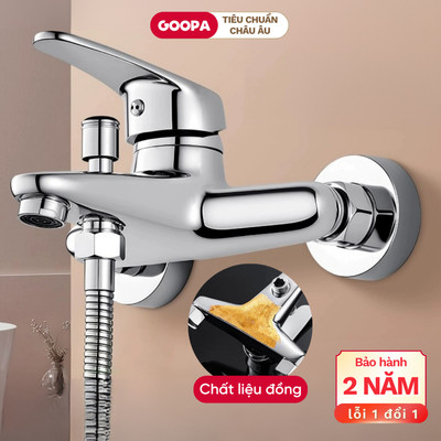 Củ sen tắm nóng lạnh GOOPA chất liệu đồng nguyên khối, chống gỉ sét