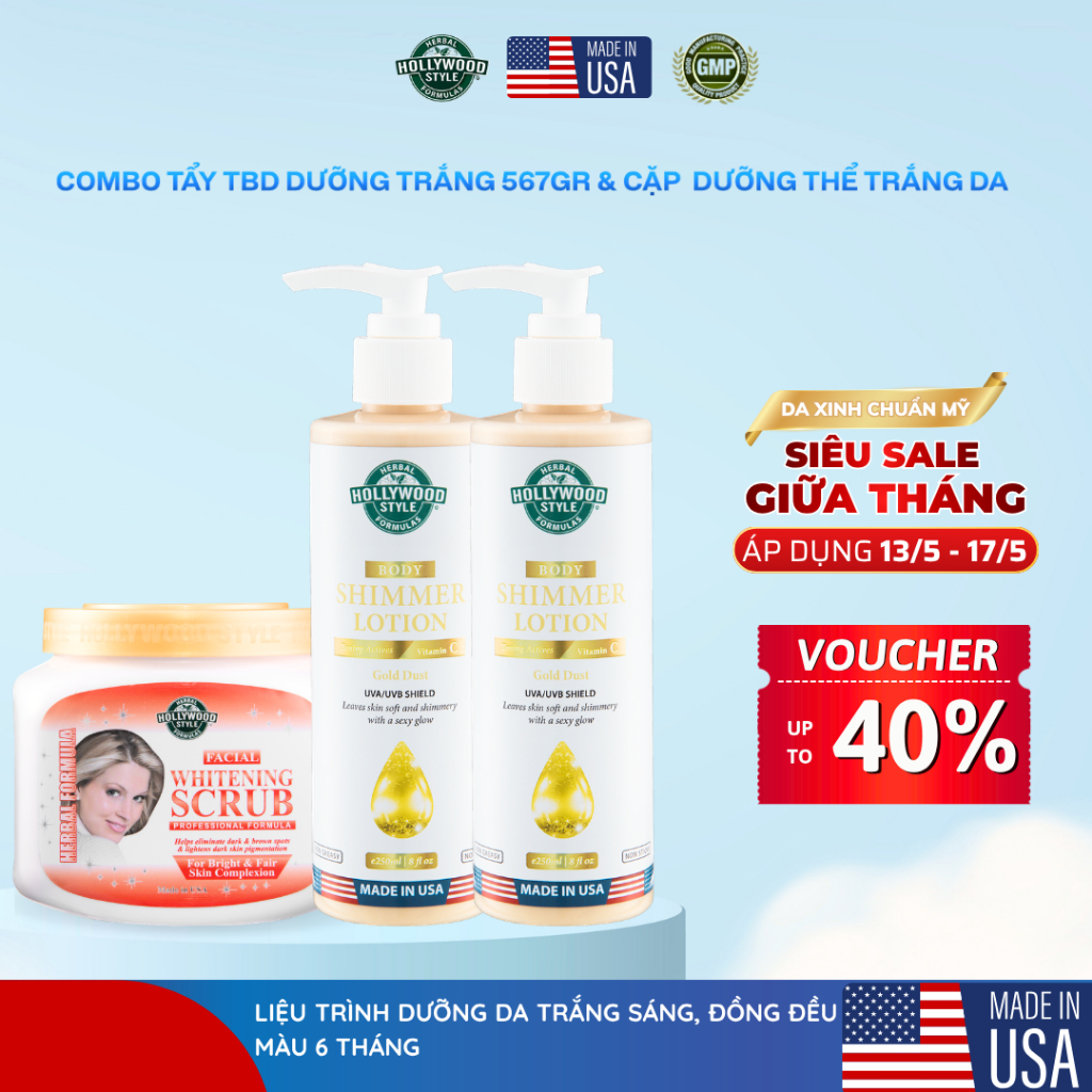 Liệu Trình Dưỡng Sáng Da 6 Tháng, Cấp Ẩm Sâu Hollywood Style