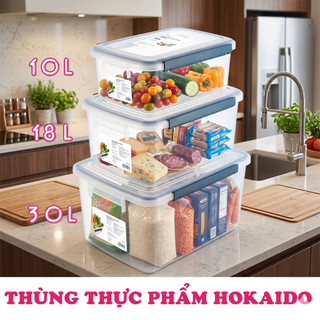 Thùng nhựa thực phẩm inochi 30L Nắp đậy kín khí giữ thực phẩm luôn tươi ngon, Giao màu ngẫu nhiên