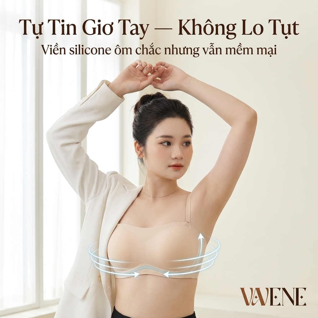 Áo Lót Nữ Su Lụa Sữa DORIS AL397, Áo lót mềm mịn mặc áo váy ôm sát k lộ viền, áo su quây chống tụt đệm mỏng | BigBuy360 - bigbuy360.vn