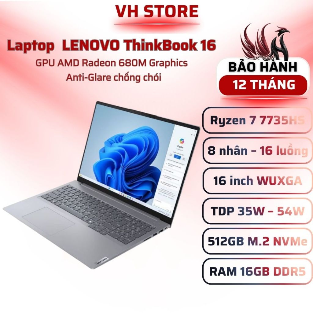 Laptop LENOVO Ryzen 7 7735HS 16GB DDR5 SSD 512GB Radeon 680M l VHSTORE