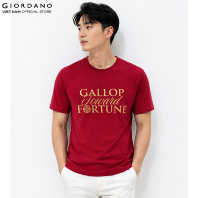 GIORDANO Áo Thun Nam Ngắn Tay In Hình CNY 2026 01096291-39