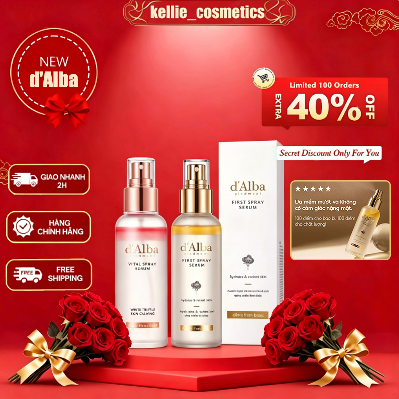 d’Alba Chính Hãng Xịt Khoáng Serum 100ml Cấp Ẩm Sâu Căng Bóng Da Làm Sáng Da Phục Hồi Da Nhạy Cảm Kh