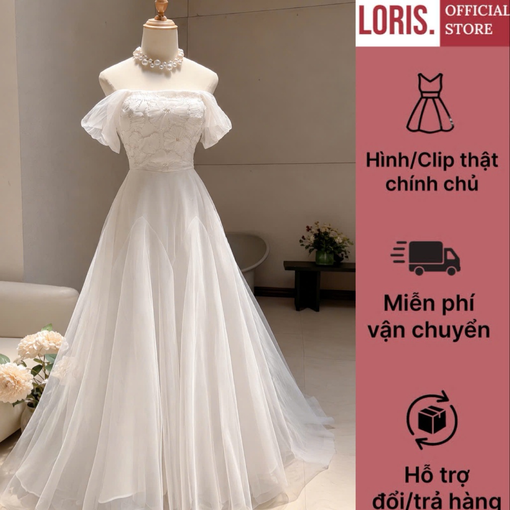LORIS - Velia Dress, Đầm trễ vai dáng dài đi tiệc