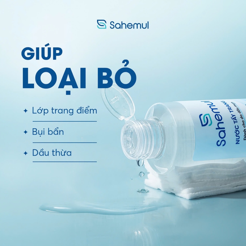 Nước Tẩy Trang SAHEMUL Làm Sạch Cho Da Dầu Mụn, Mọi Loại Da 250ml | BigBuy360 - bigbuy360.vn