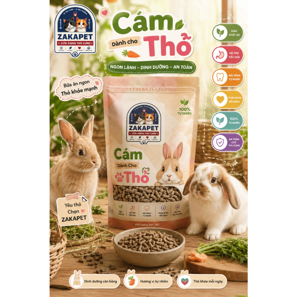 Thức ăn cho bọ ú thỏ 1kg ( Cám thỏ )